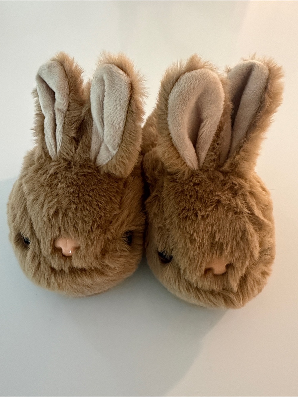 Plush Bunny Slippers for Kids - Soft Brown Fuzzy Animal Slippers